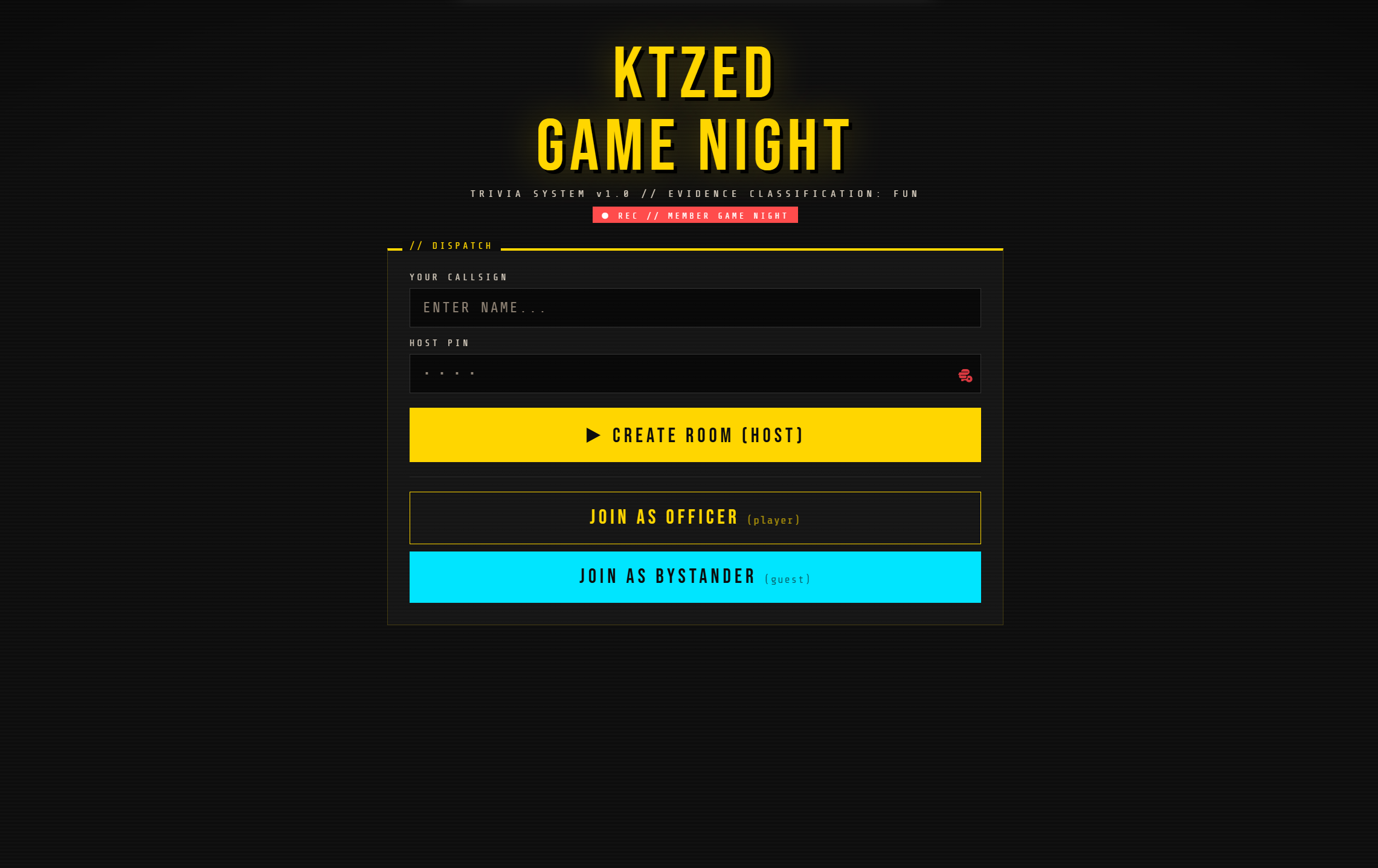 KTZED Gamenight trivia game lobby