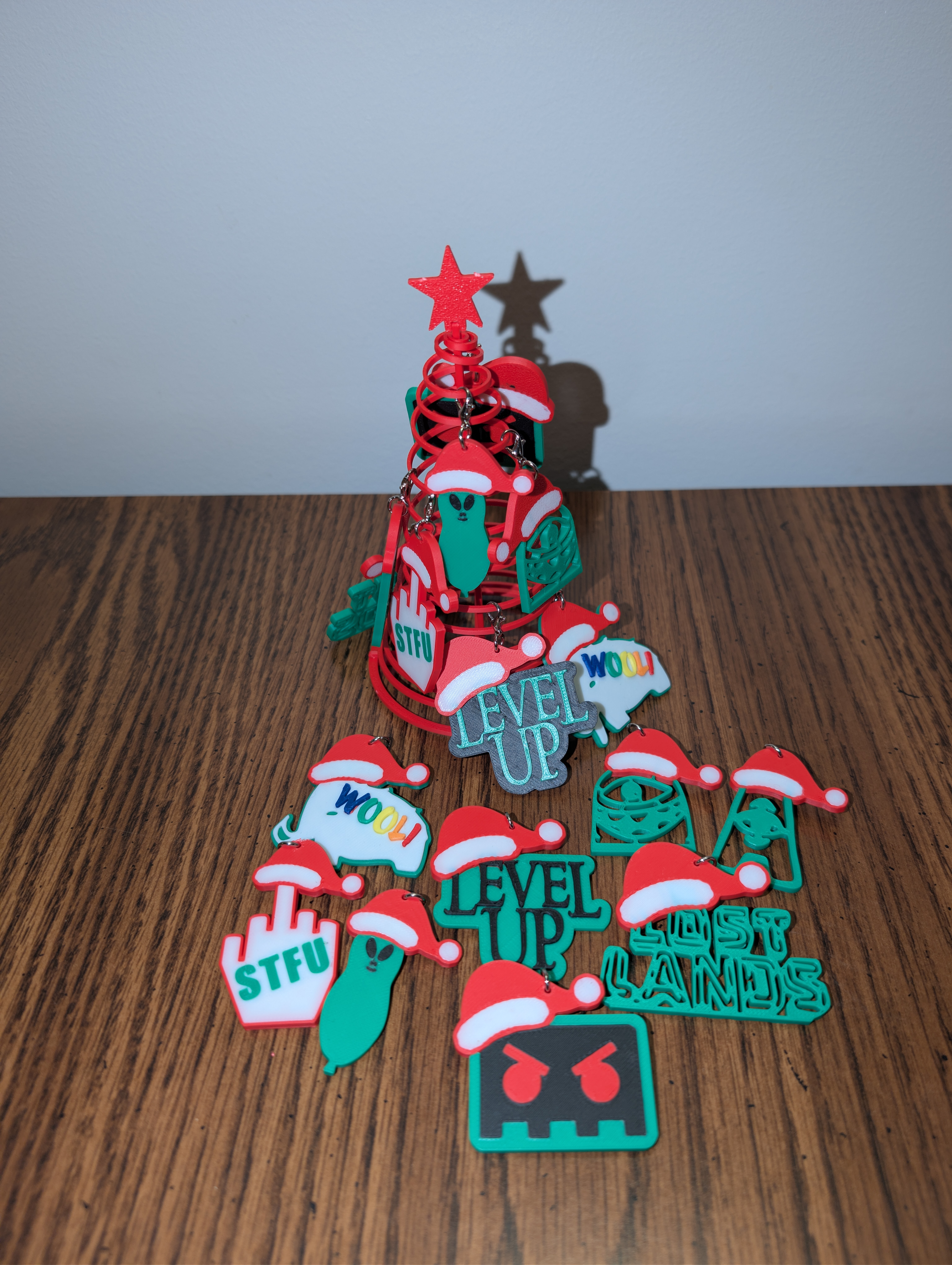 Christmas tree covered in custom 3D printed clips